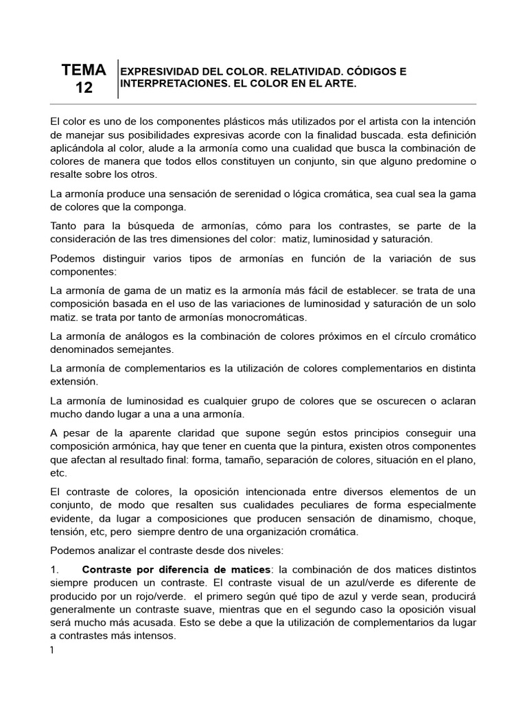 Tema 12 | PDF | Color | Matiz