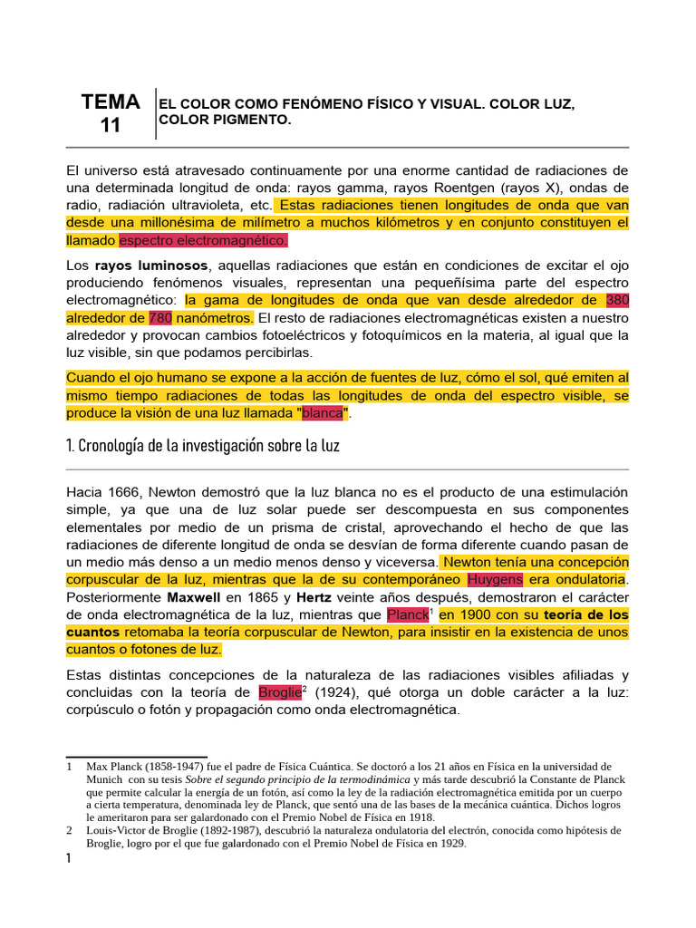 TEMA 11 | PDF | Color | Ligero