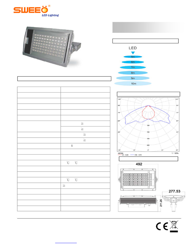 150W LED Tunnel Light Specifications | PDF | Electromagnetism | Power ...