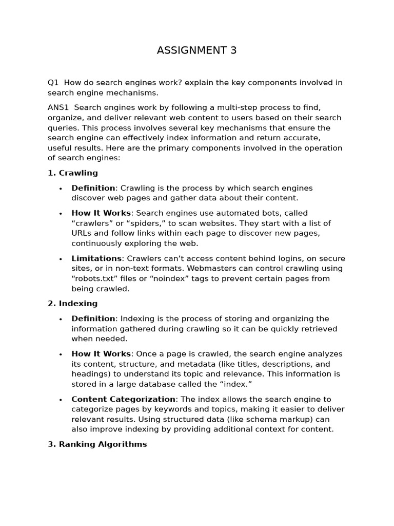 Understanding Search Engine Mechanics | PDF | Search Engine ...