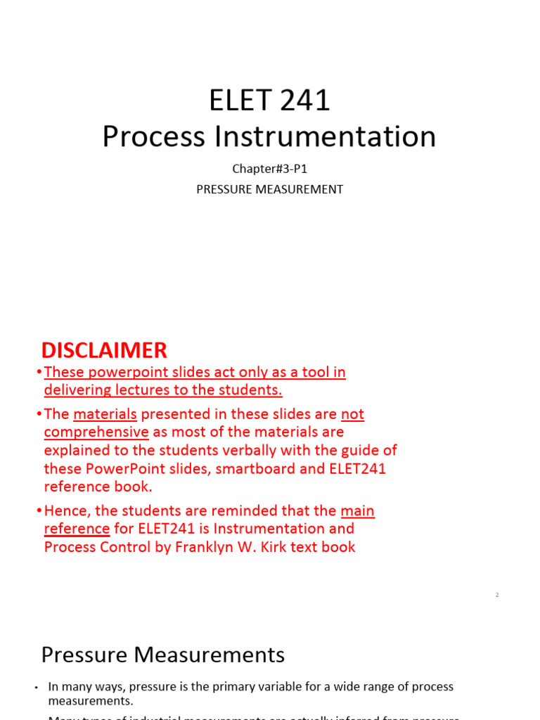 Well-Type Manometer Pressure Measurement | PDF | Pressure Measurement ...