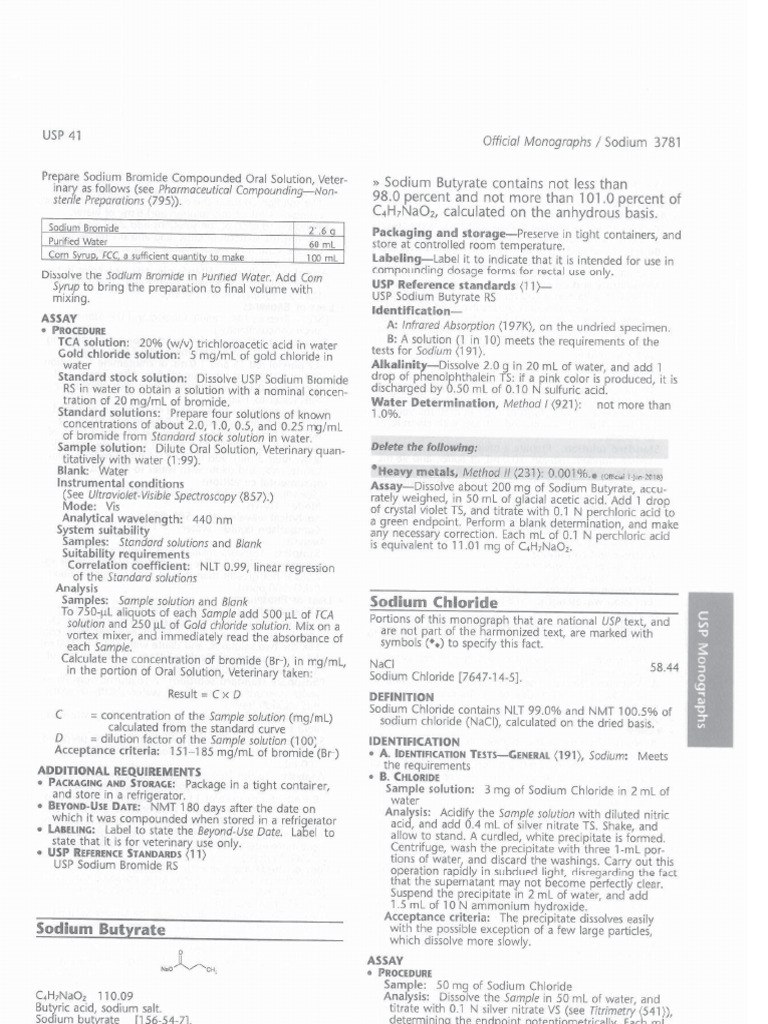 Sodium Chloride Usp | PDF