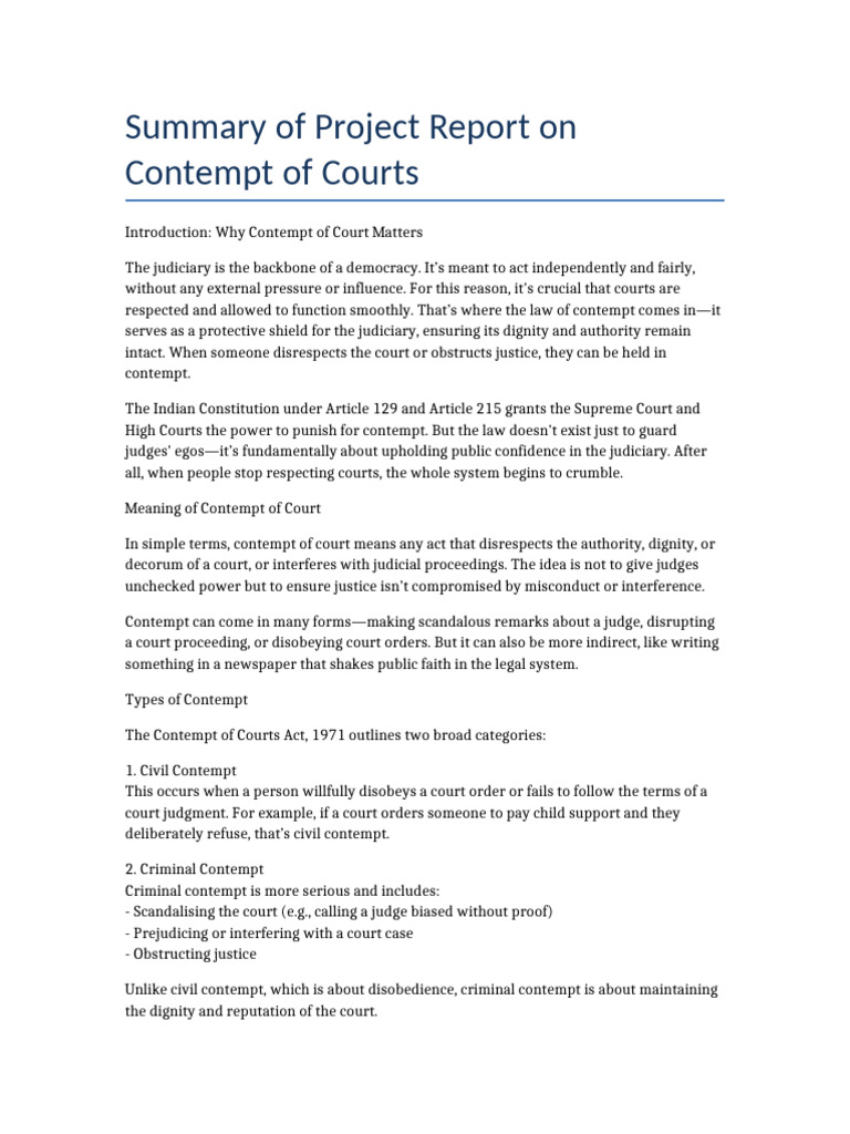 Understanding Contempt of Court | PDF | Contempt Of Court | Judiciaries