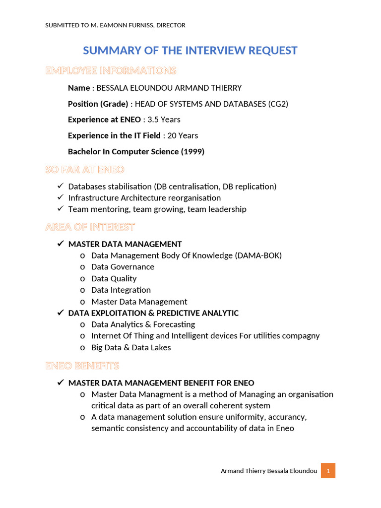 Employee Interview - Request v001 | PDF