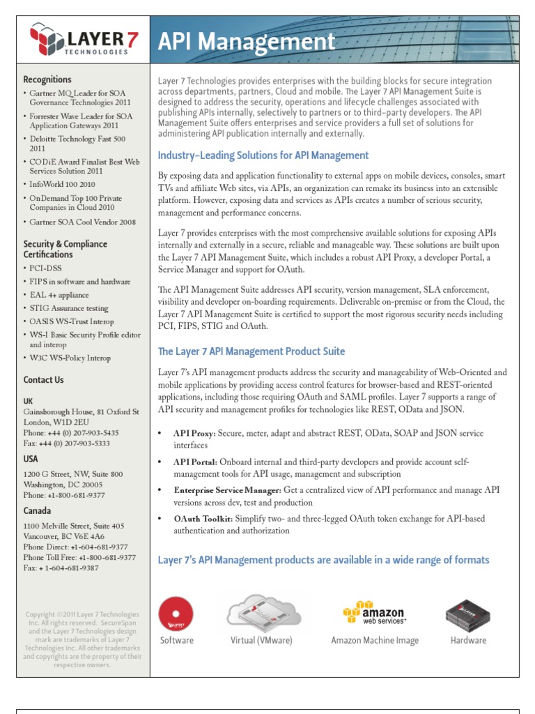 Layer 7 for API Management | Application Programming Interface | Web ...