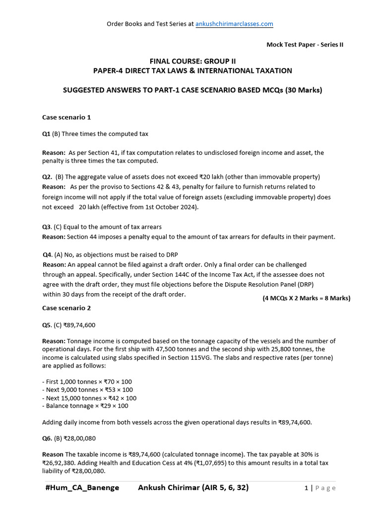 DT 2 Suggested Answer (1) - 1742946668370 | PDF | Capital Gains Tax | Taxes