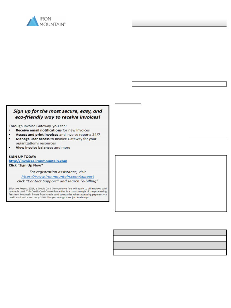 Iron Mountain Invoice Overview | PDF | Invoice | Payments