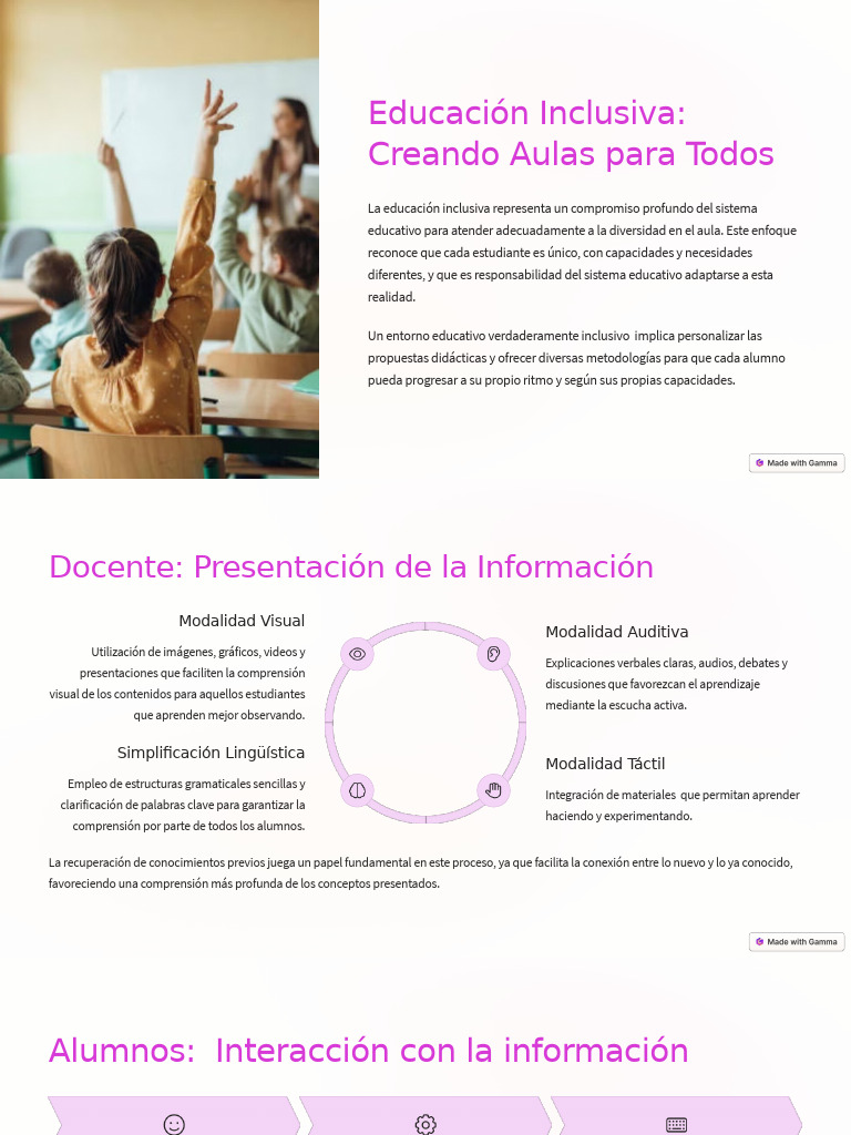Educacion Inclusiva Creando Aulas para Todos | PDF | Aprendizaje ...
