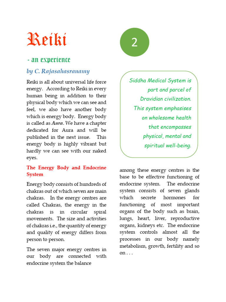 Balancing Chakras Through Reiki Techniques | PDF | Chakra | Endocrine ...