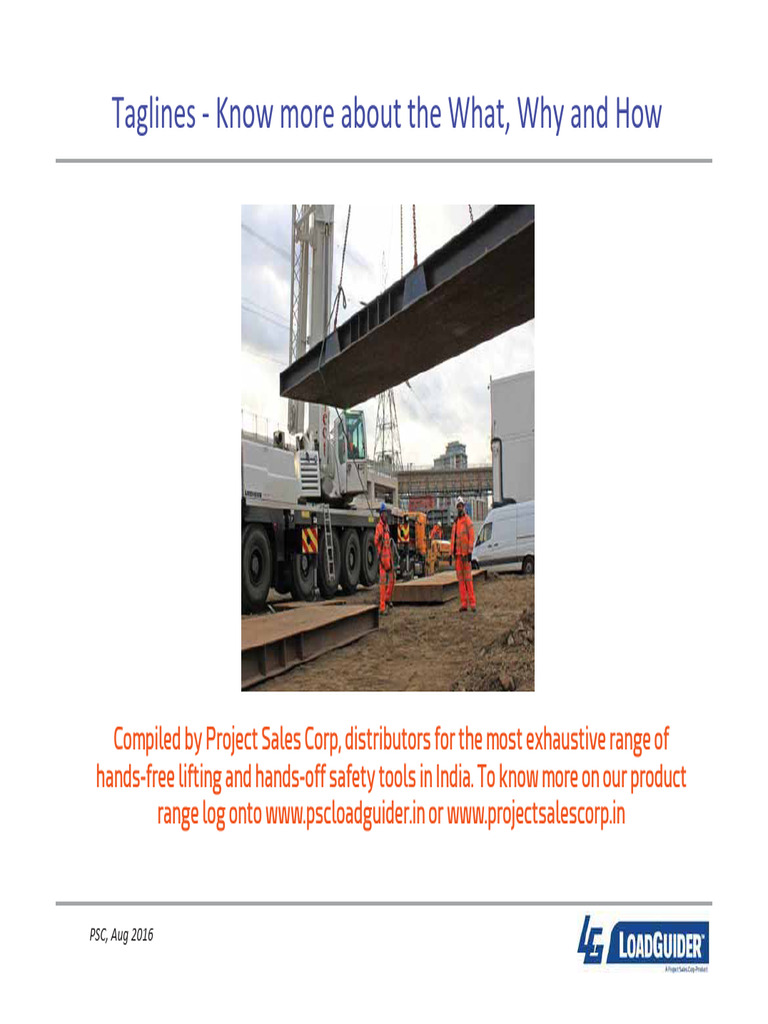 Tag Line Use Guidelines for Safe Lifting | PDF