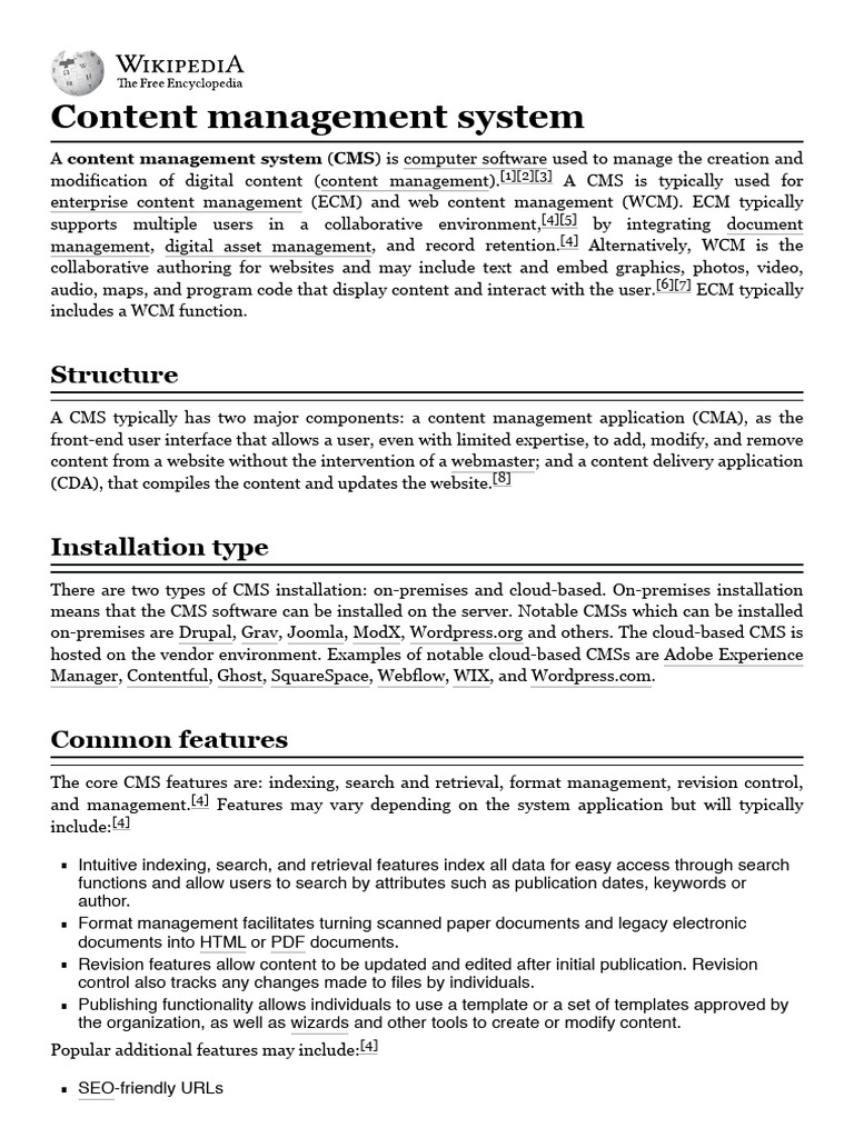 Overview of Content Management Systems | PDF | World Wide Web ...