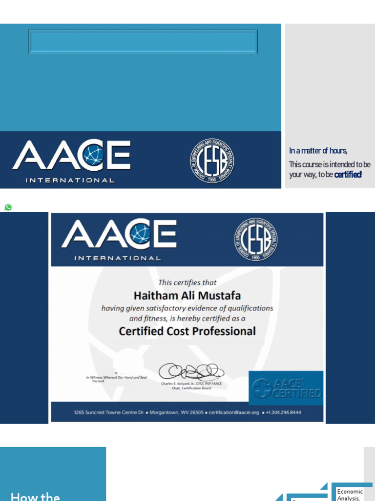 Certified Cost Professional Course Guide | PDF | Project Management ...