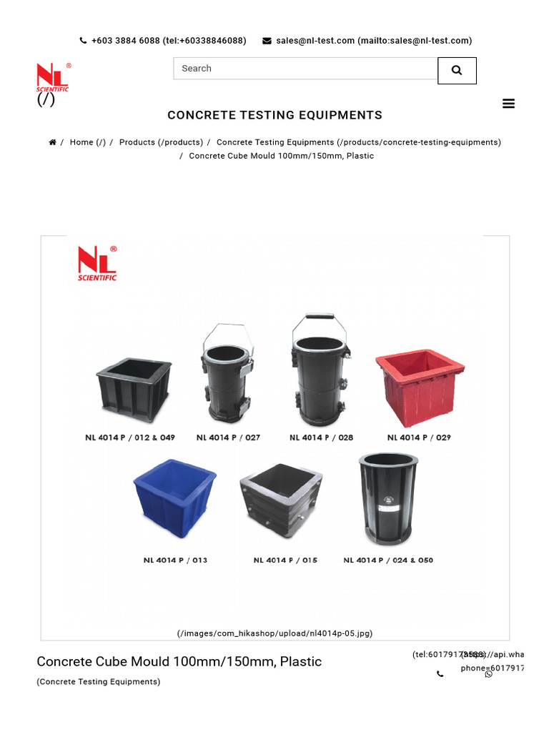 Concrete Cube Moulds for Testing | PDF | Concrete | Deformation ...