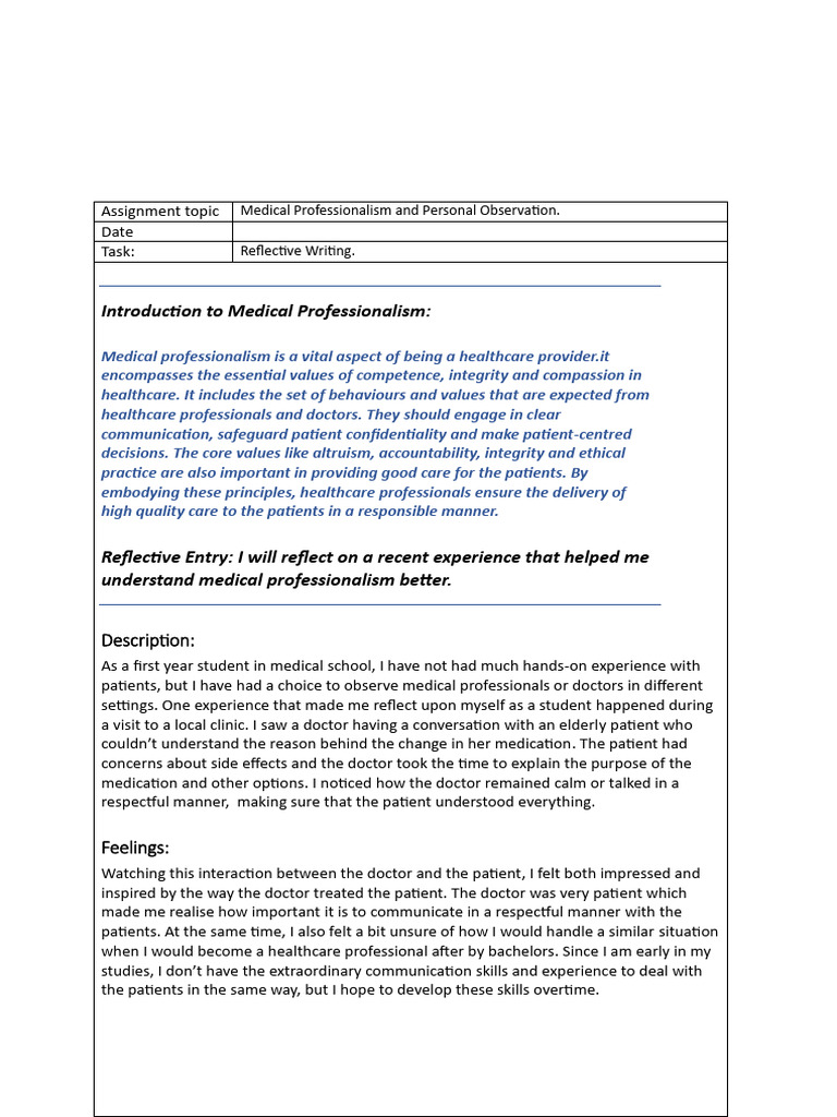 Professionalism | PDF | Patient | Health Care