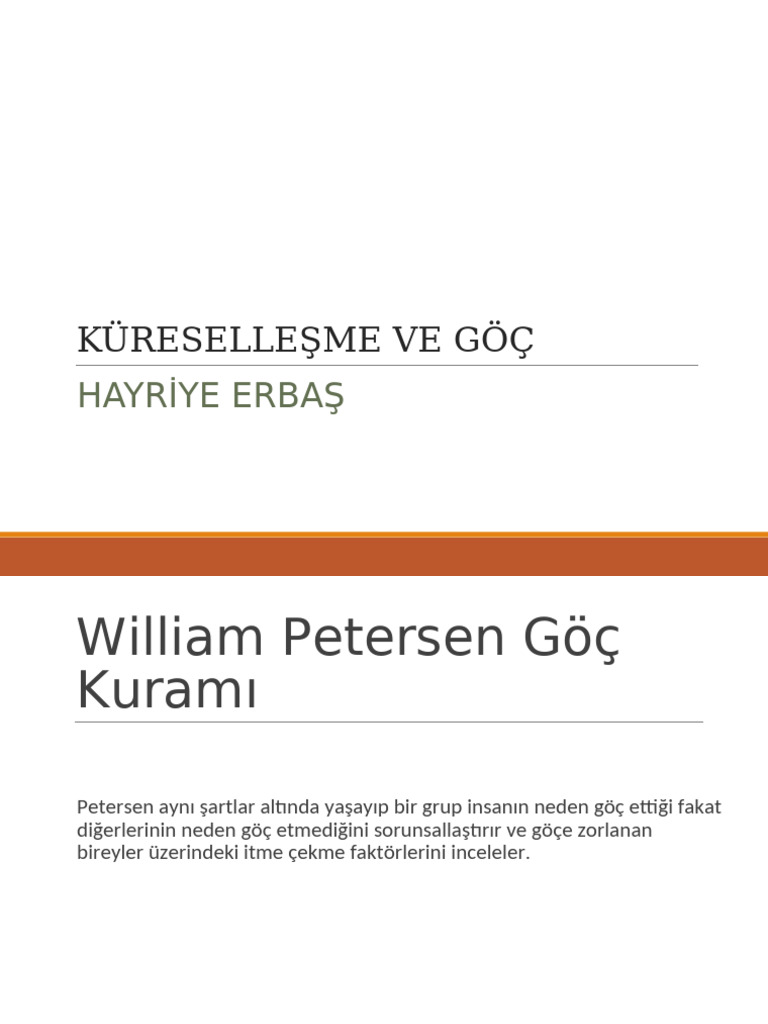 Küreselleşme Ve Göç-4 - Göç Kuramlari | PDF