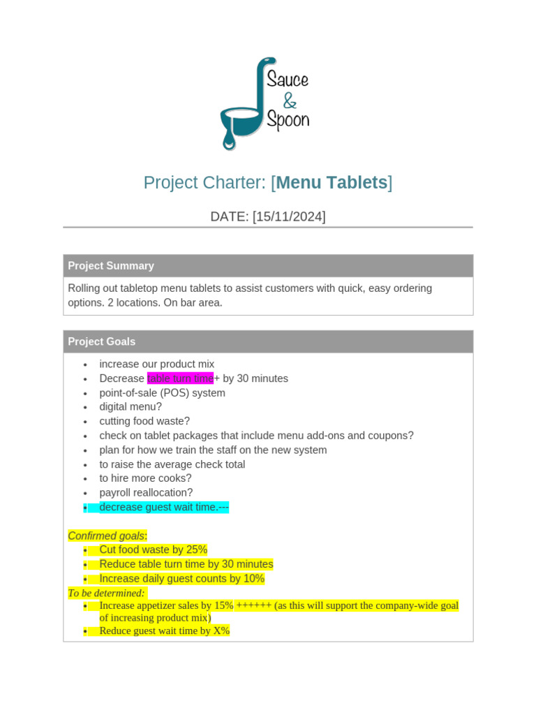 Project Charter | PDF