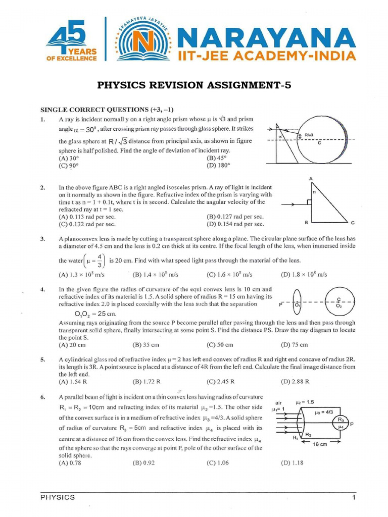 Physics Revision Assignment-5 (18-03-25) | PDF
