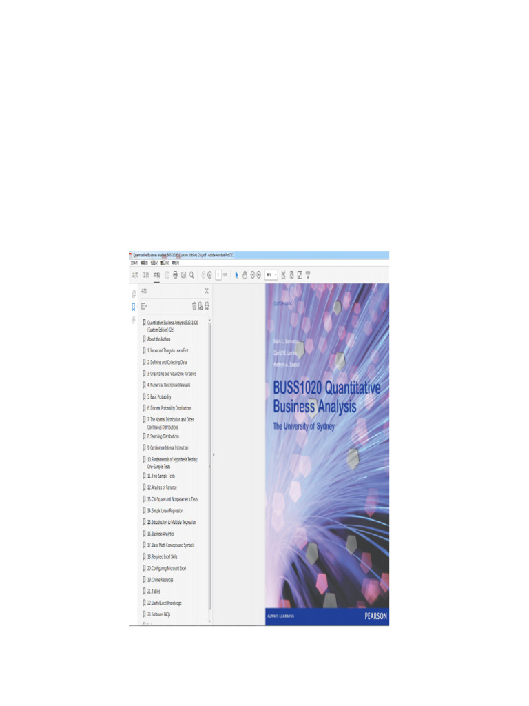(Original PDF) Quantitative Business Analysis BUSS1020 (Custom Edition ...