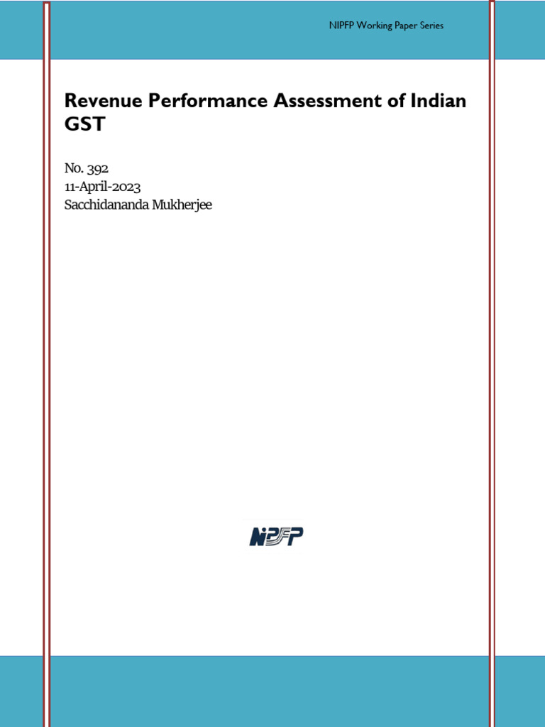 WP - 392 - 2023 GST Revenue Impact | PDF | Taxes | Value Added Tax