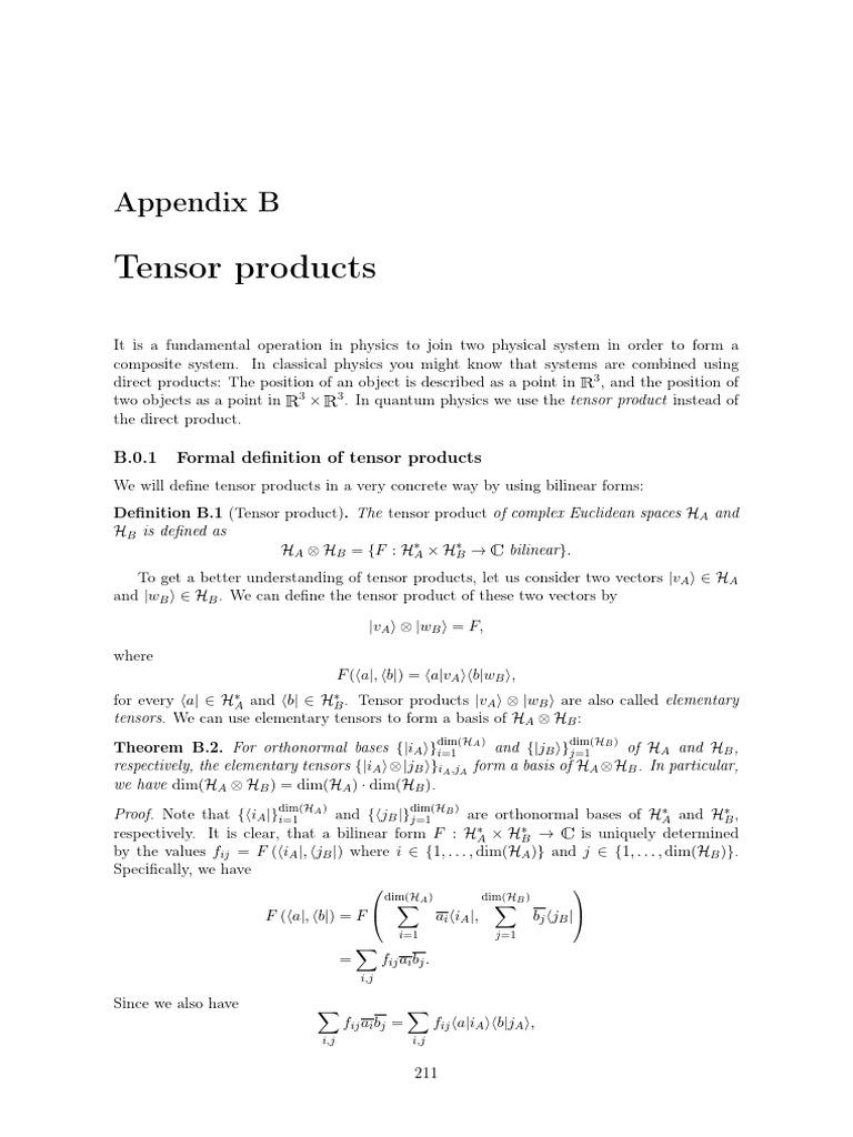 Understanding Tensor Products in Physics | PDF | Tensor | Euclidean Space