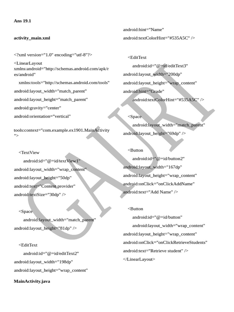 Student Management App Code Overview | PDF | Databases | Computer Data