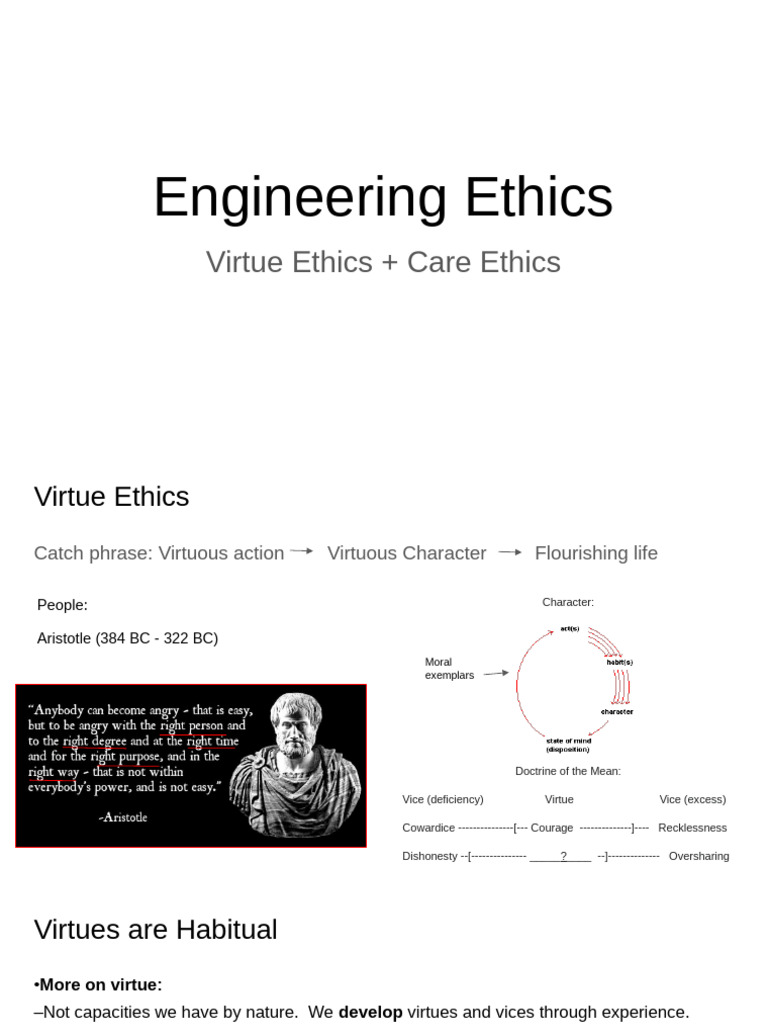 Engineering Ethics - Virtue Ethics + Care Ethics | PDF | Virtue | Autonomy