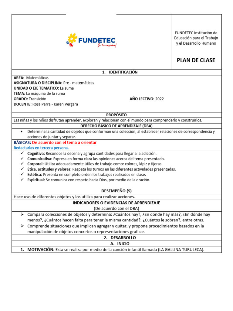 Formato Plan de Clases | PDF | Aprendizaje | Maestros