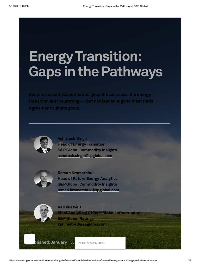 Energy Transition Gaps and Challenges | PDF | Environment ...
