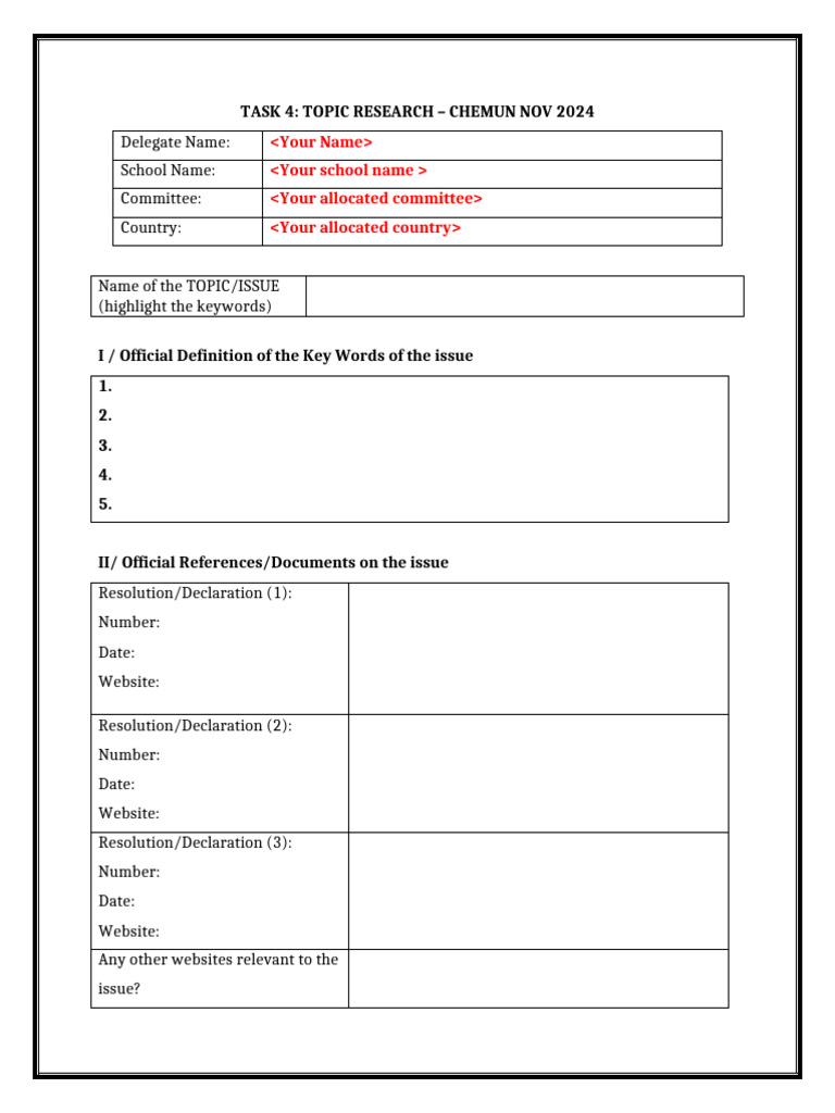 Topic Research for ChemUN 2024 | PDF