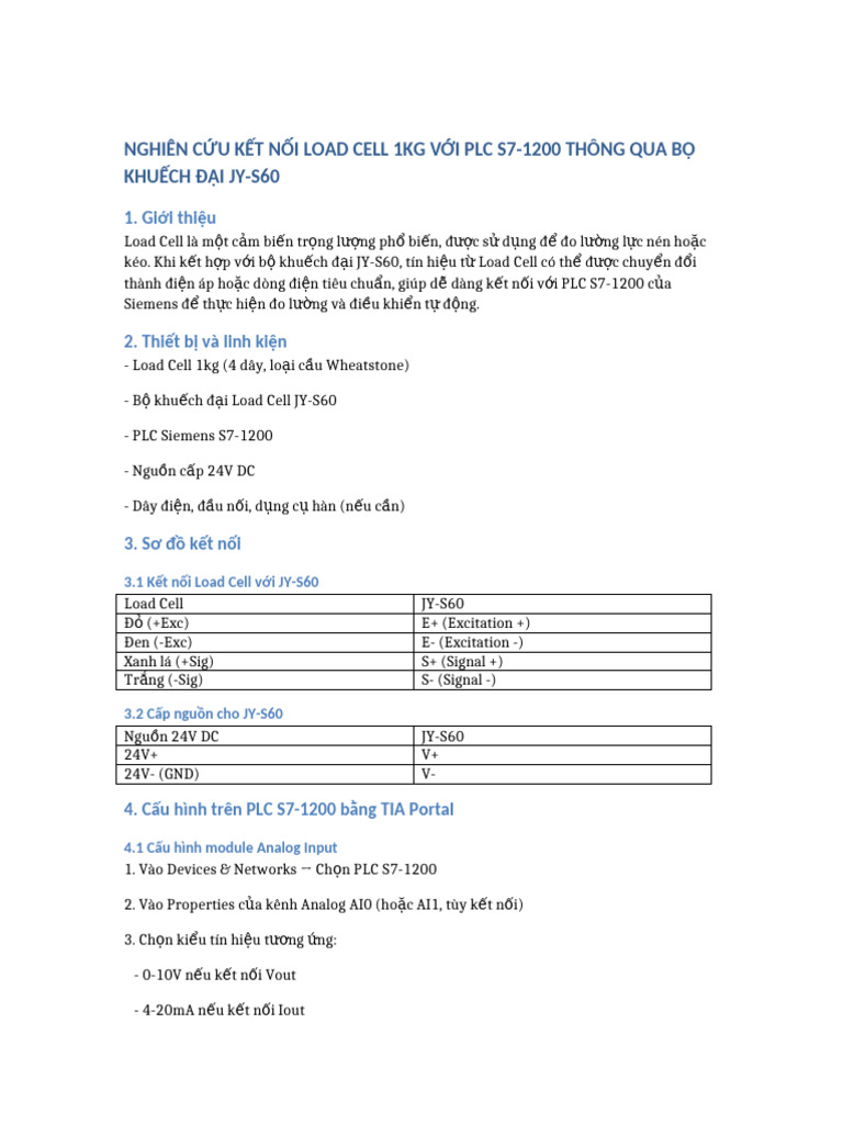 Loadcell Plc1200 Tables | PDF