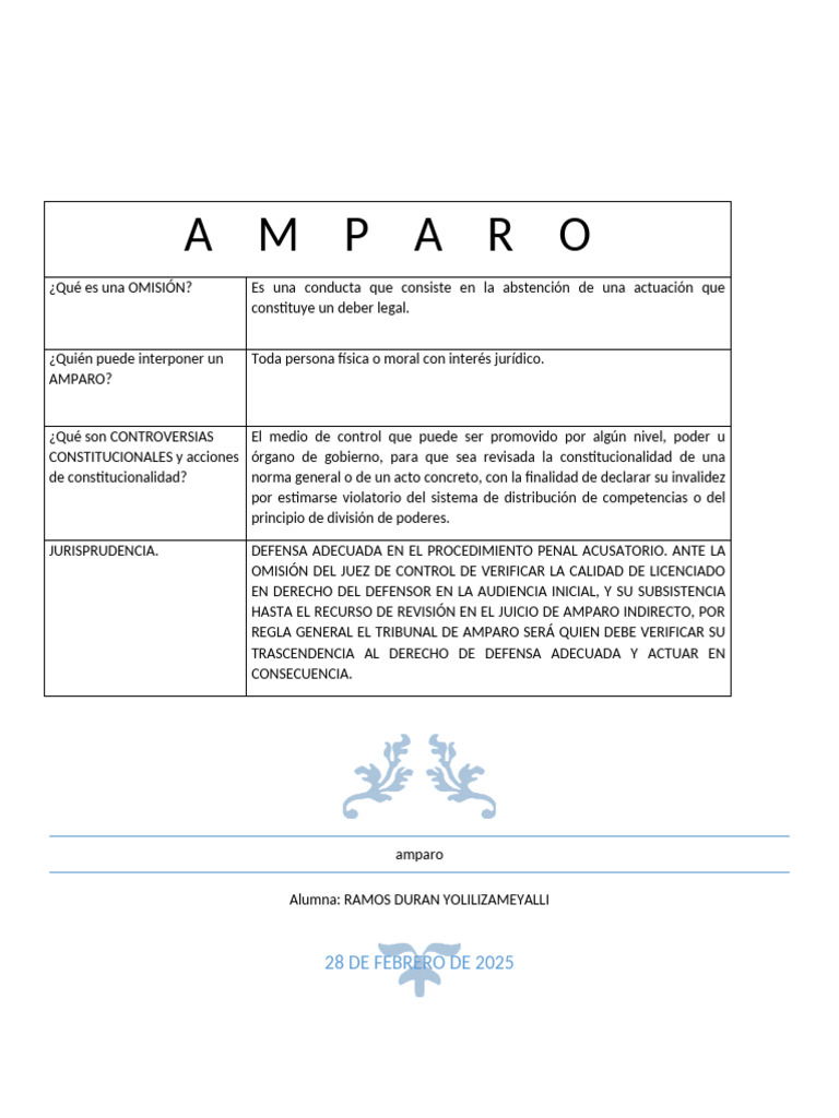 Conceptos Clave sobre Amparo y Jurisprudencia | PDF