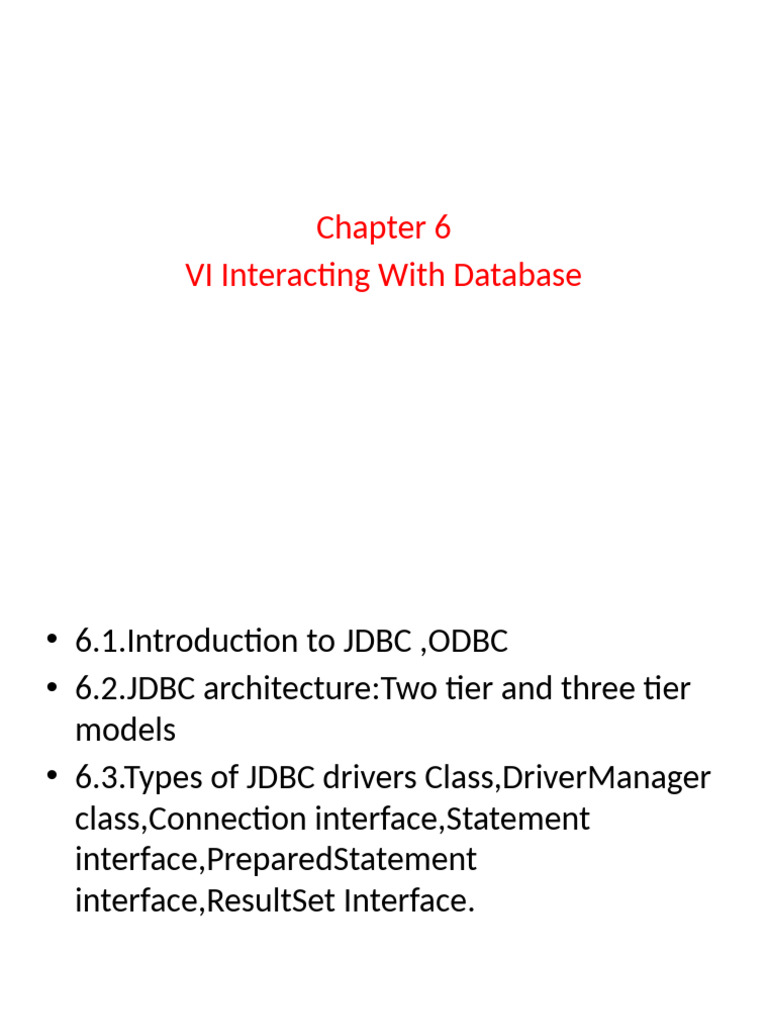 Chapter 6.VI Interacting With Database | PDF | Information Technology ...