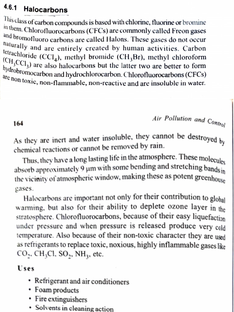 Halocarbons Air Pollution | PDF | Chlorofluorocarbon | Molecules
