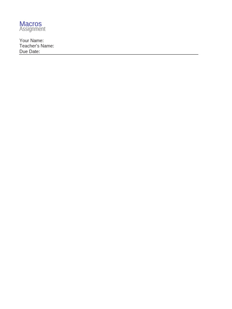 Macros Assignment Guide | PDF