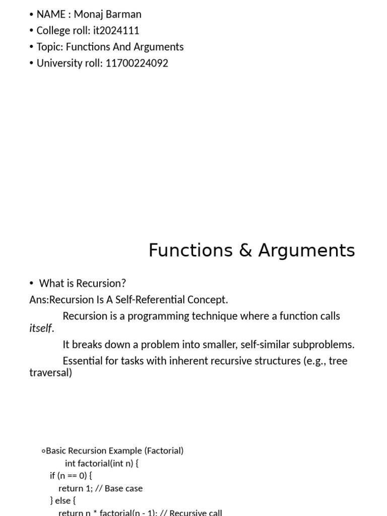 Understanding Recursion in Programming | PDF | Recursion | Computer ...