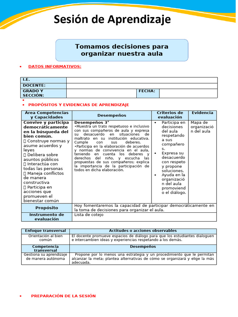 Decisiones para Organizar el Aula | PDF | Aprendizaje | Salón de clases