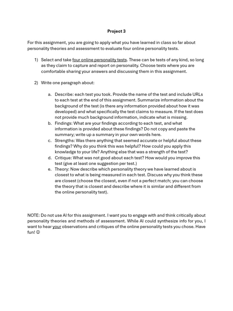 Evaluating Online Personality Tests Pdf