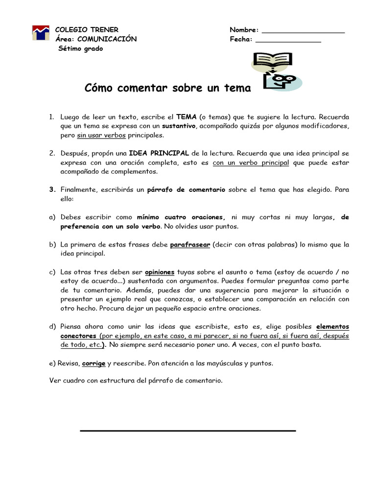 HT_Comentar_sobre_un_tema_(1) | PDF