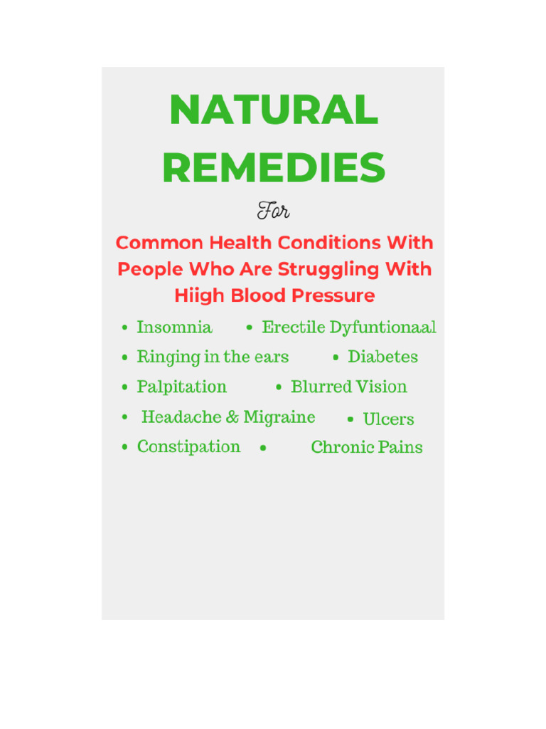 Natural Remedies For Some Common Health Conditions | PDF | Ginger ...