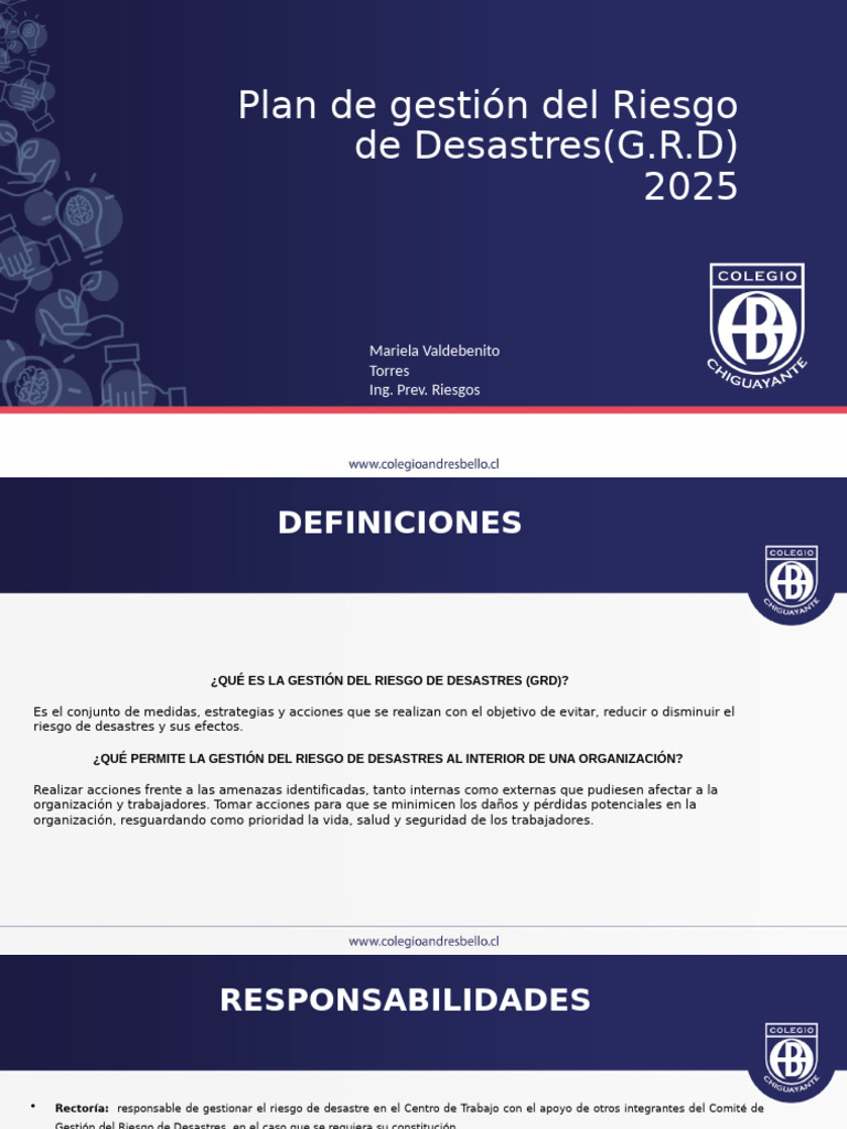Plan de Gestión de Riesgos 2025 | PDF | Riesgo | Reducción de Desastres