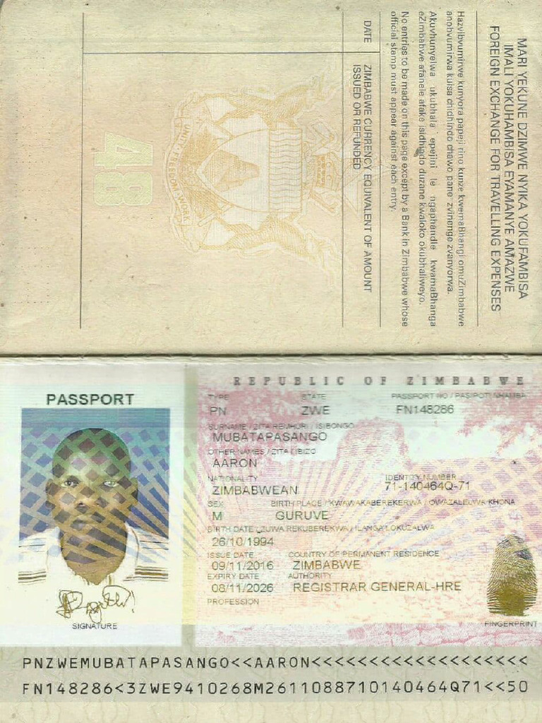 Zimbabwean Passport Details | PDF