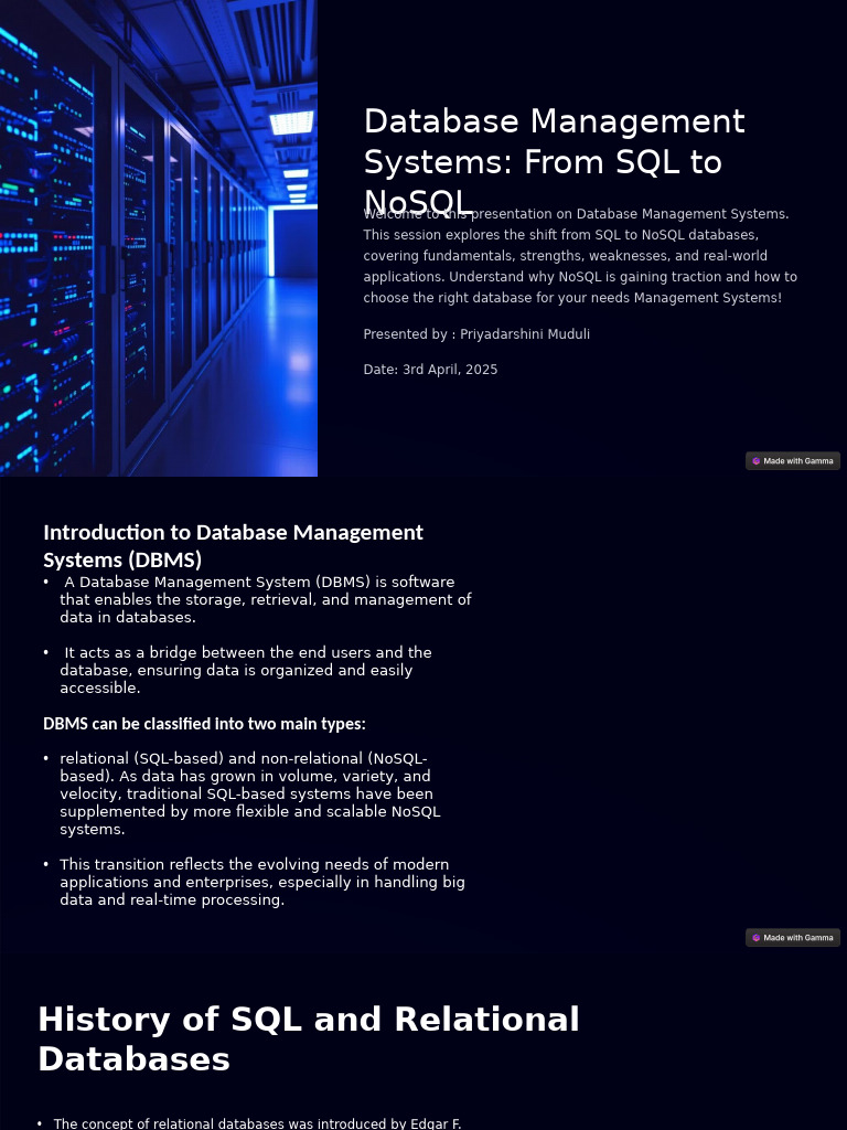 Database Management Systems From SQL To NoSQL | PDF | No Sql | Databases