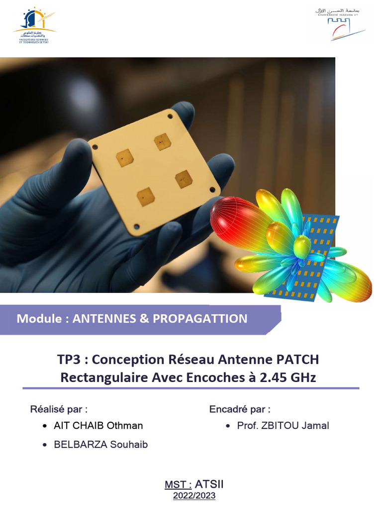 Conception d'Antenne Patch 2.45 GHz | PDF | Antenne (Radio) | Diélectrique