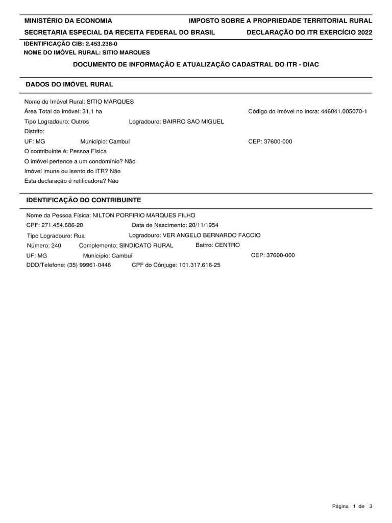 Declaraçao Nil (2) | PDF | Impostos | Brasil