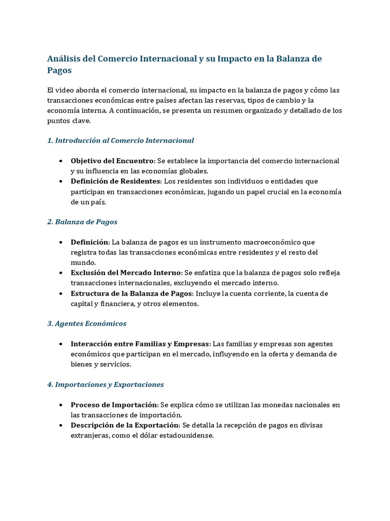 Comercio Internacional y Balanza de Pagos | PDF | El comercio ...