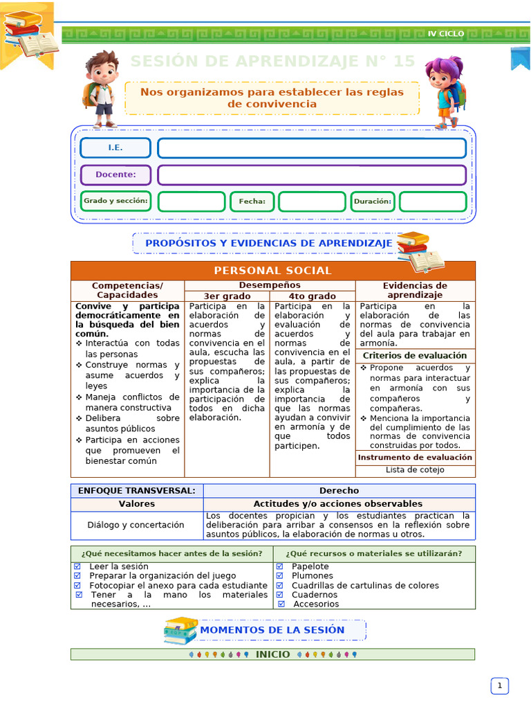 Normas de Convivencia en el Aula | PDF | Evaluación | Aprendizaje
