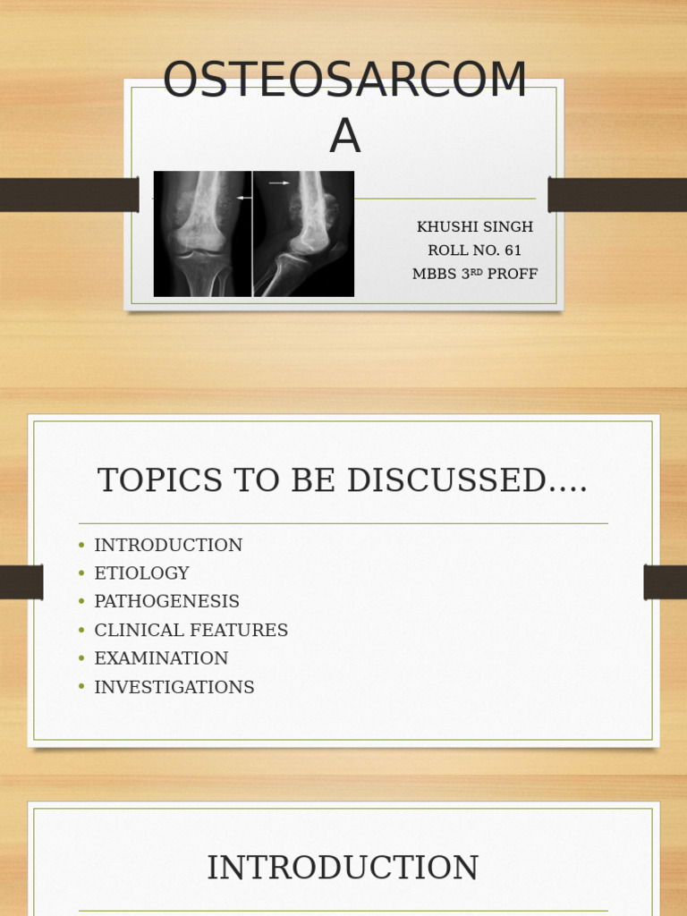 Osteosarcoma by Khushi Singh | PDF | Diseases And Disorders | Medical ...