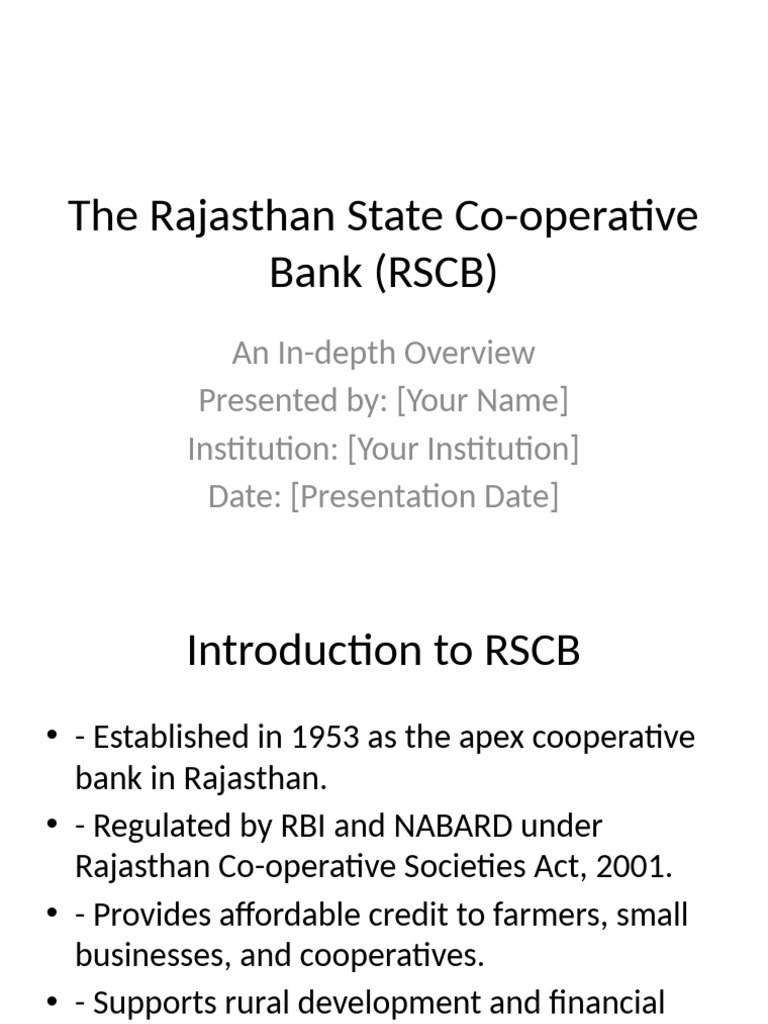 Rajasthan_State_Cooperative_Bank-1 | PDF | Banks | Cooperative