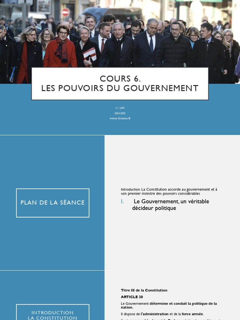 Pouvoirs du Gouvernement et du Premier Ministre | PDF | Gouvernance ...