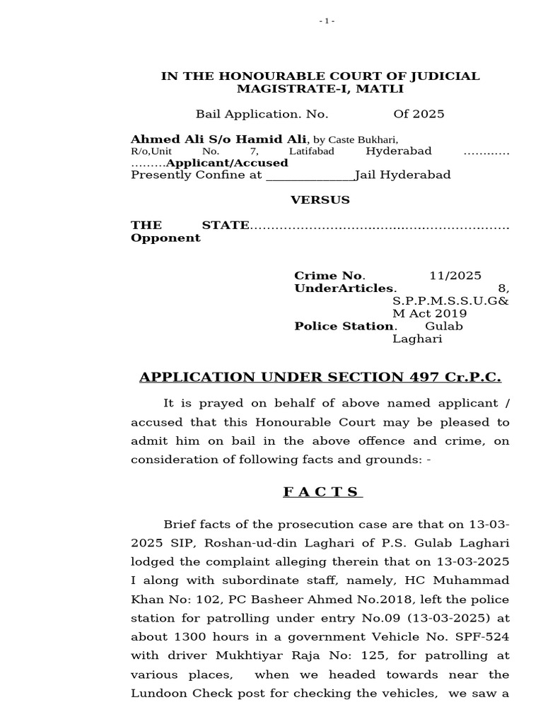 Bail Application for Anti-Corruption Case | PDF | Bail | Prosecutor